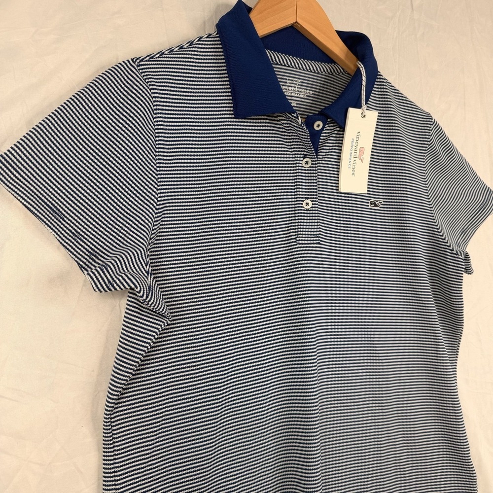 Vineyard vines Women's Performance Pique Polo ROYAL OCEAN SZ-M NWT (PTP 19.5in) - Picture 5 of 16